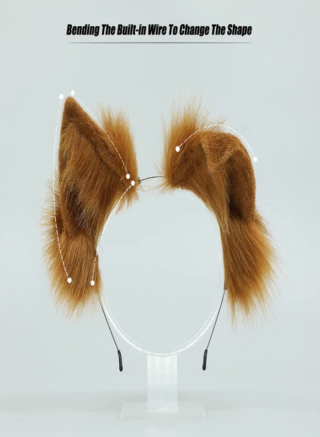 Faylay Wolf/Fox/Cat Ear Cosplay Headwear Women Accessories Handmade Hairband Furry Ear Faux Fur Headband (04-1 Purple) - Image 4